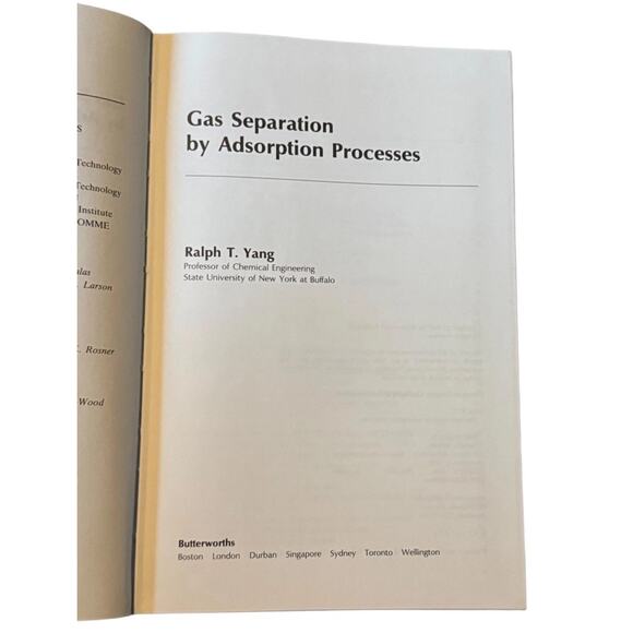 Gas Separation by Adsorption Processes Ralph T Yang 1987 Butterworths Hardcover - Picture 2 of 11